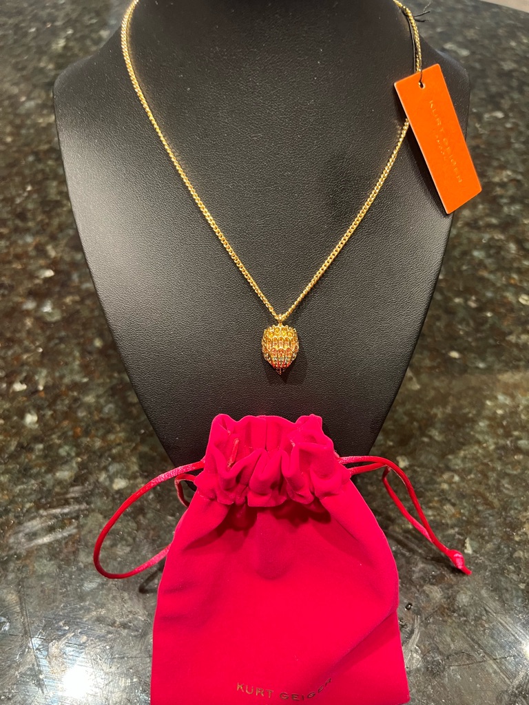 Kurt Geiger Gold Pendant Necklace Nwt 89$